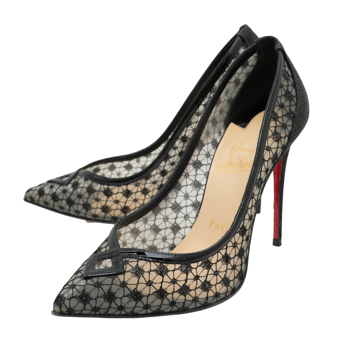 Christian Louboutin Black Neoalto 100 Dentelle Pump 37-Christian Louboutin-THE CLOSET