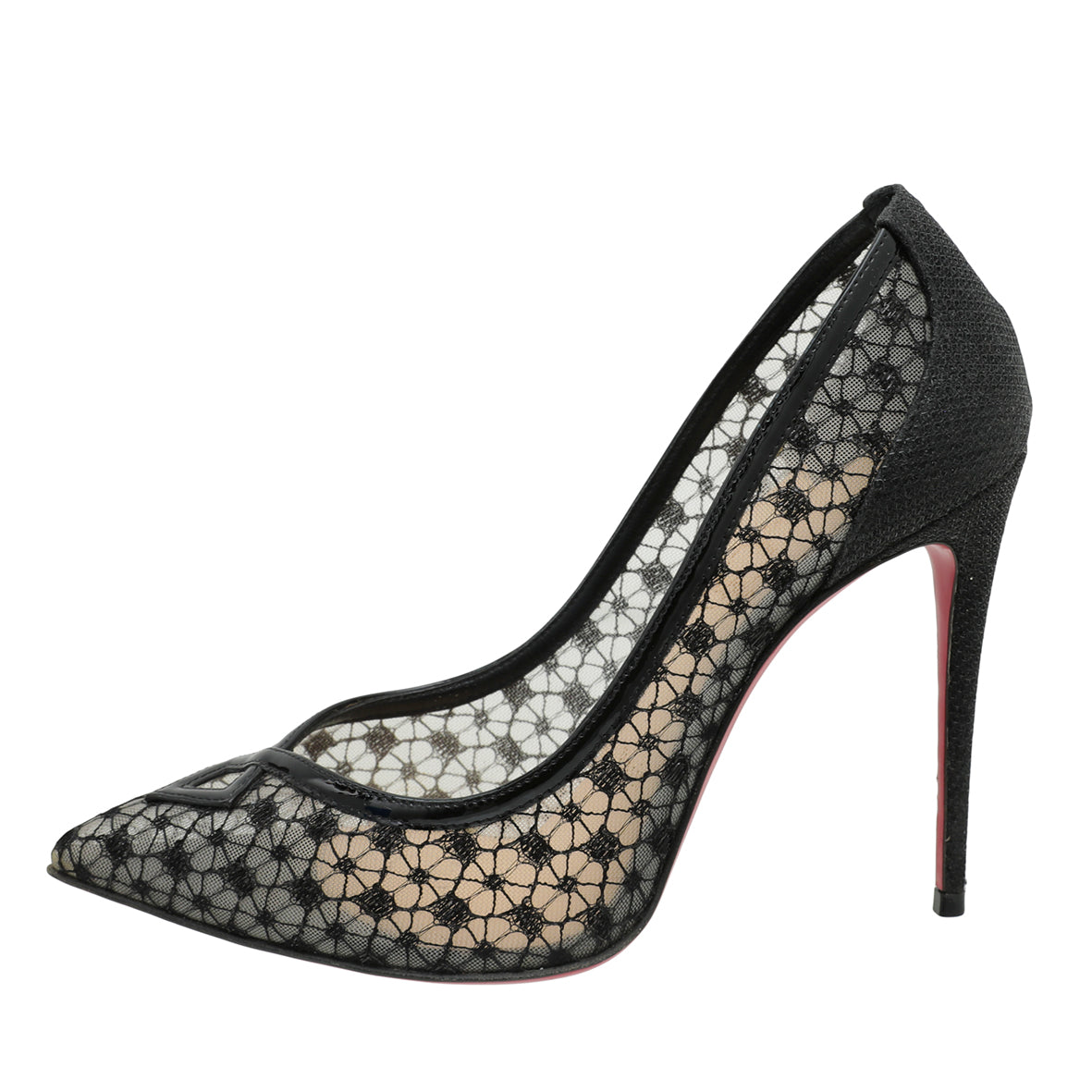 Christian Louboutin Black Neoalto 100 Dentelle Pump 37-Christian Louboutin-THE CLOSET