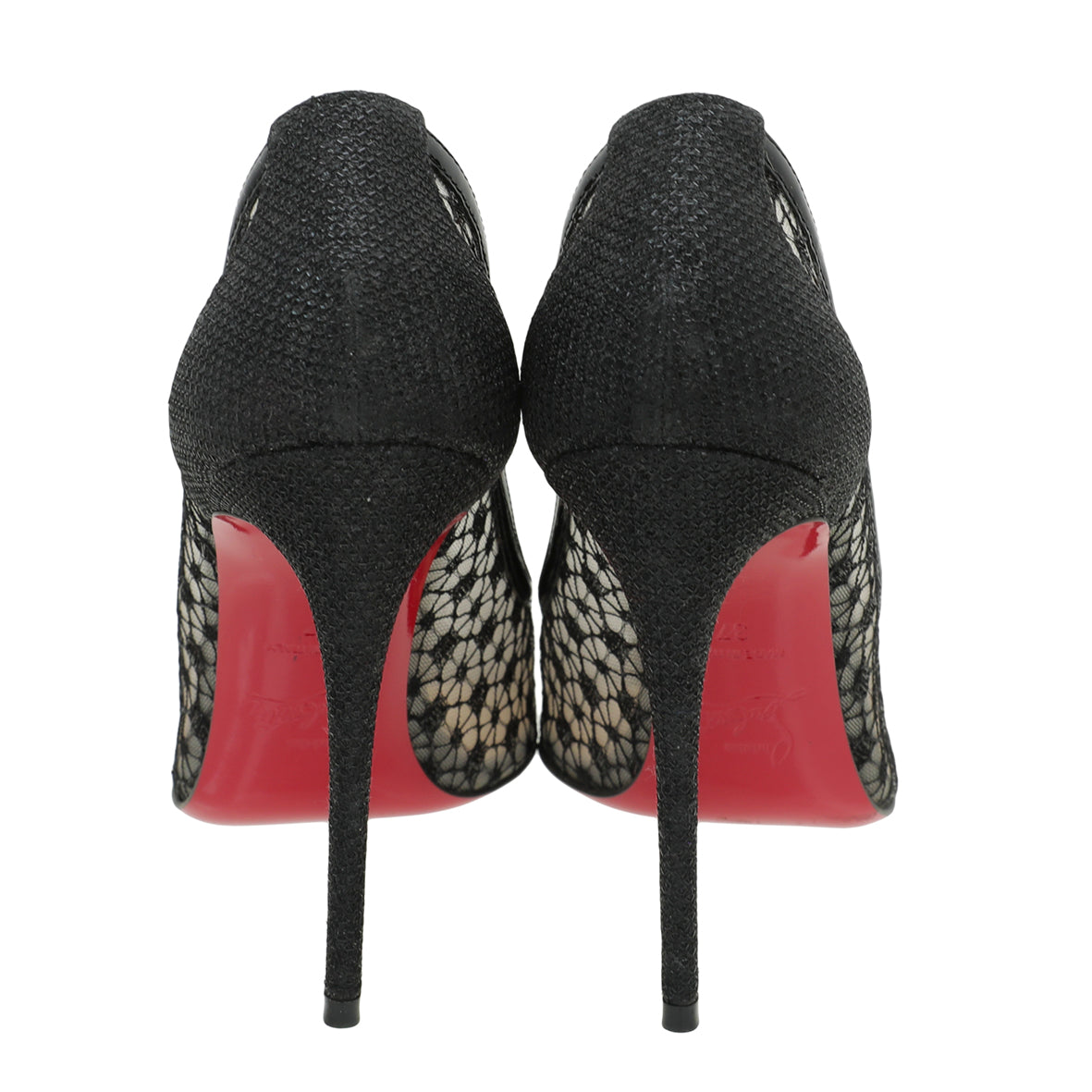 Christian Louboutin Black Neoalto 100 Dentelle Pump 37-Christian Louboutin-THE CLOSET