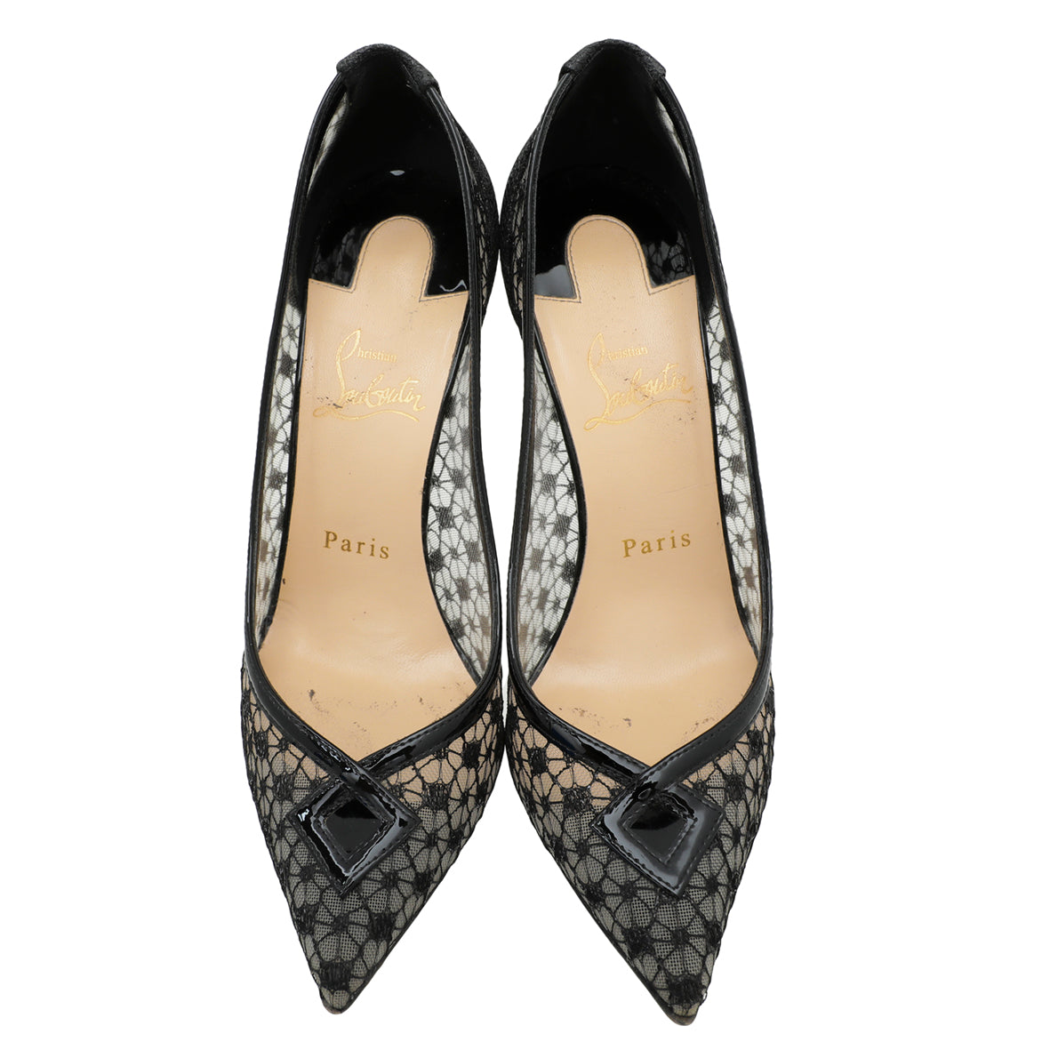 Christian Louboutin Black Neoalto 100 Dentelle Pump 37-Christian Louboutin-THE CLOSET