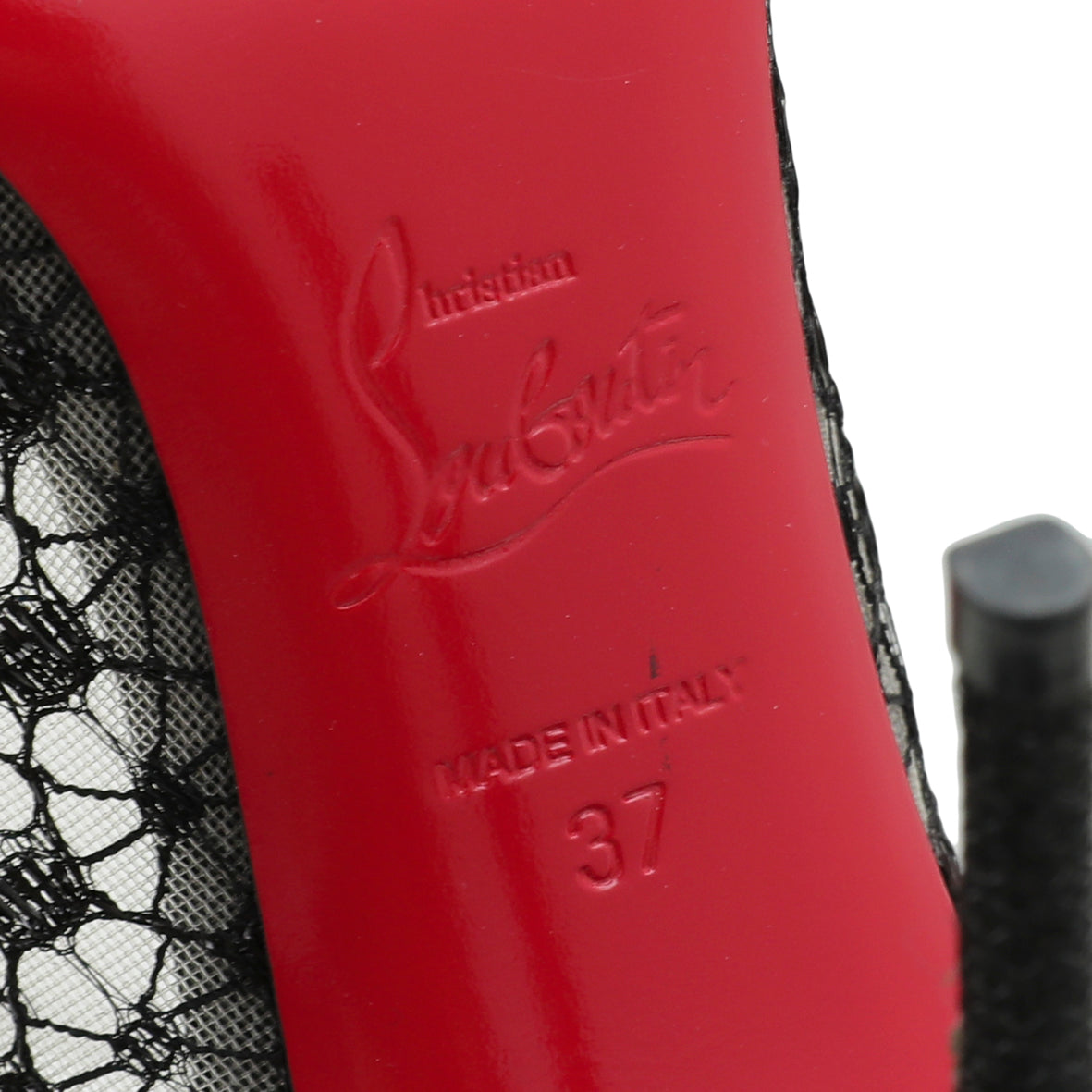Christian Louboutin Black Neoalto 100 Dentelle Pump 37-Christian Louboutin-THE CLOSET