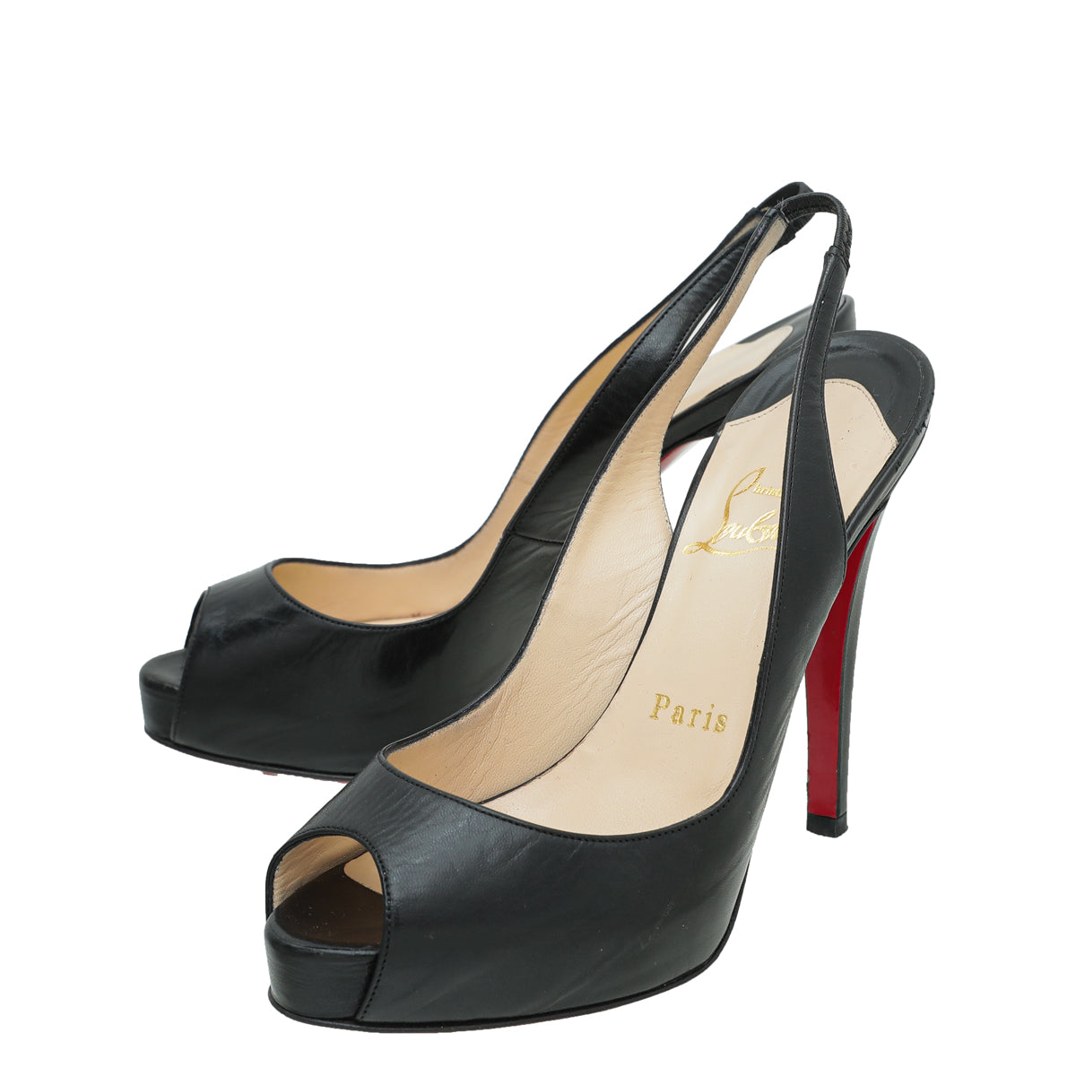 Christian Louboutin Black No Prive Slingback 35.5-Christian Louboutin-THE CLOSET