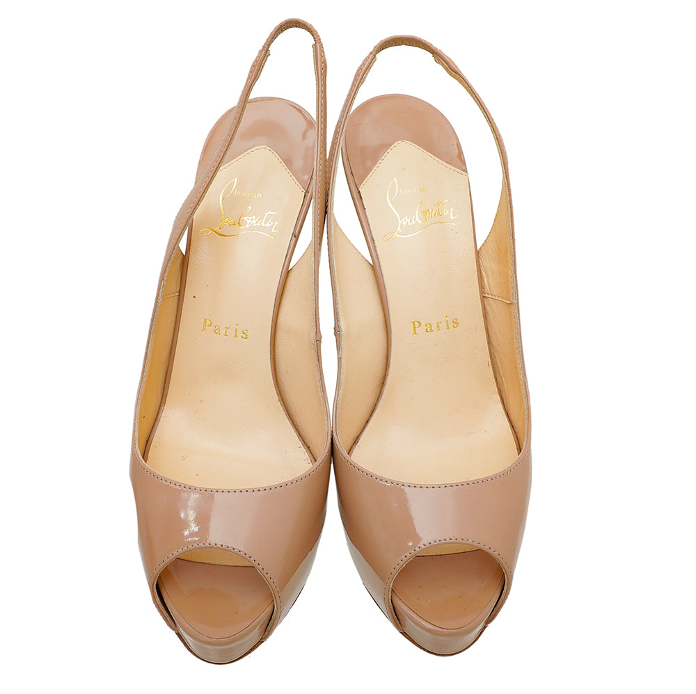 Christian Louboutin Nude No Prive Slingback 37-Christian Louboutin-THE CLOSET