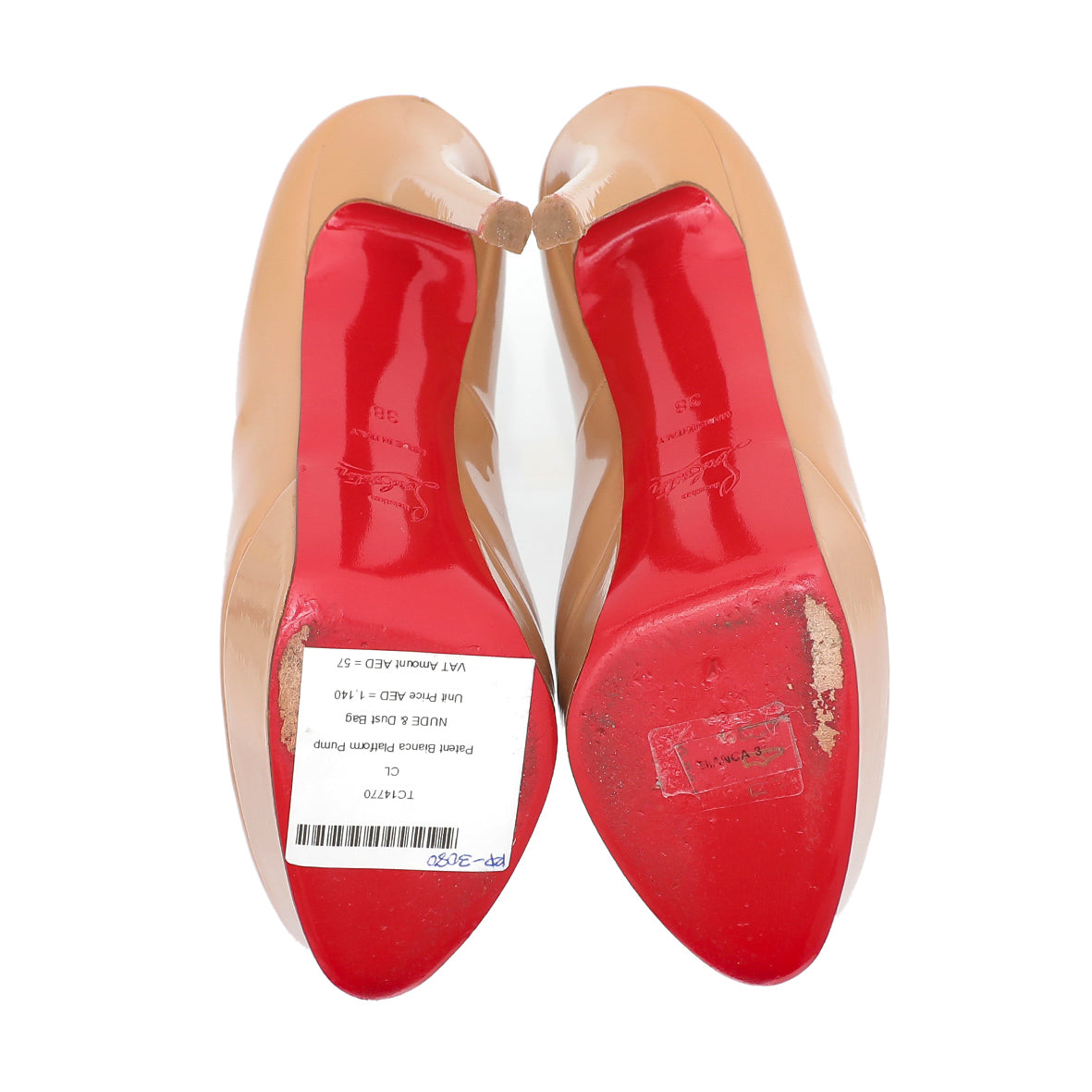 Christian Louboutin Nude Bianca Platform Pump 38-Christian Louboutin-THE CLOSET