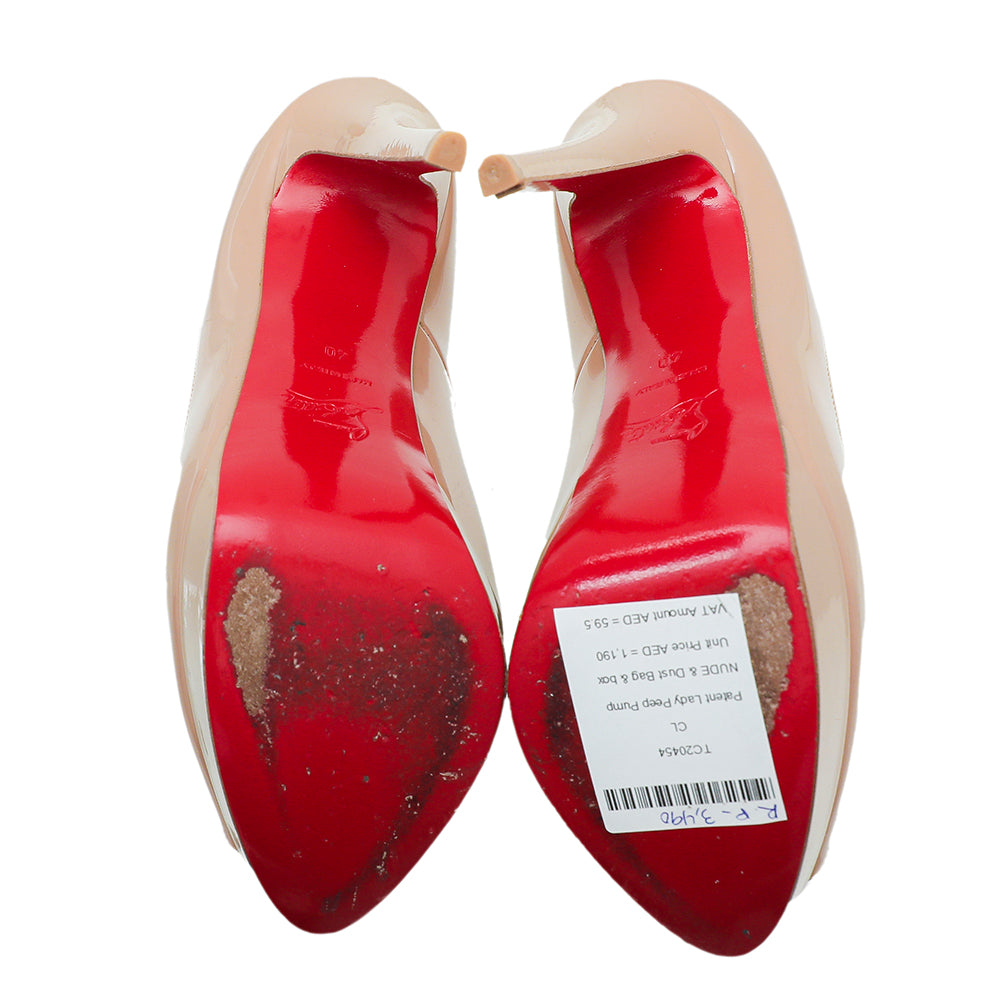 Christian Louboutin Nude Lady Peep Pump 40-Christian Louboutin-THE CLOSET