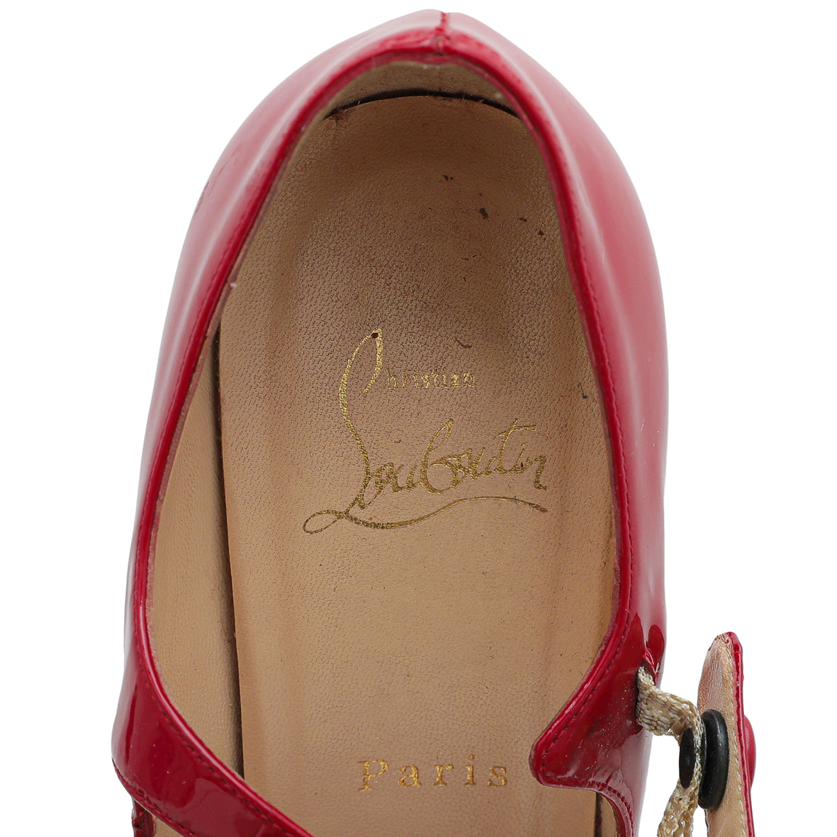 Christian Louboutin Red Peep Toe Zeppa Mary Jane Pumps 36.5-Christian Louboutin-THE CLOSET
