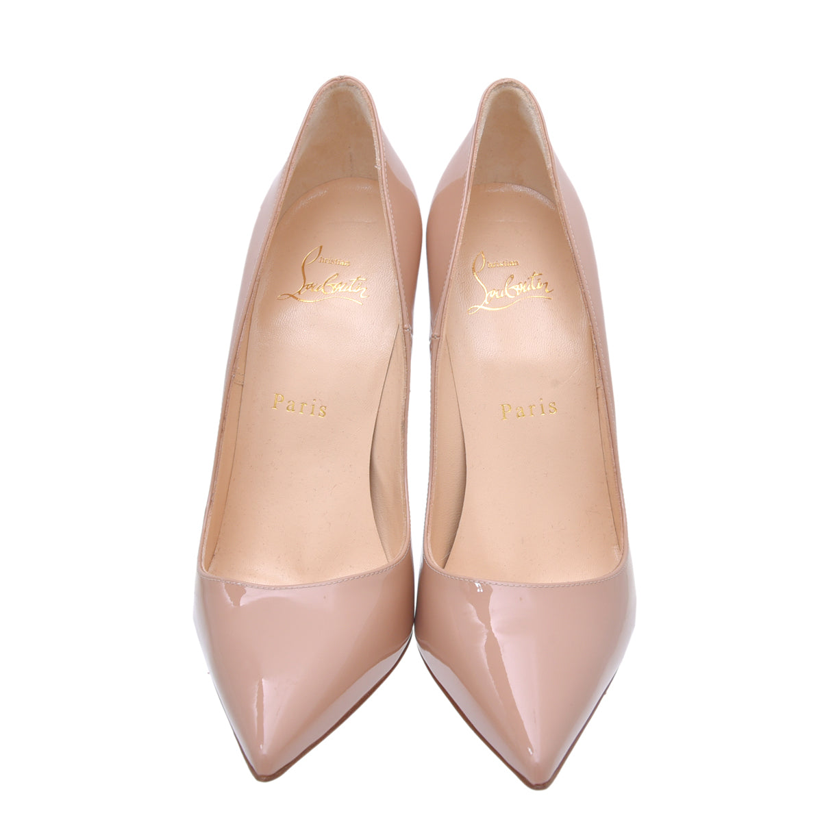 Christian Louboutin Nude Patent So Kate Pumps 38