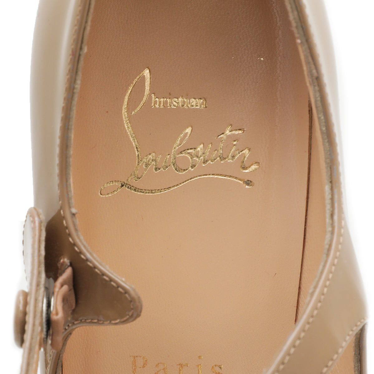 Christian Louboutin Nude Toe Zeppa Mary Jane Pumps 37.5-Christian Louboutin-THE CLOSET