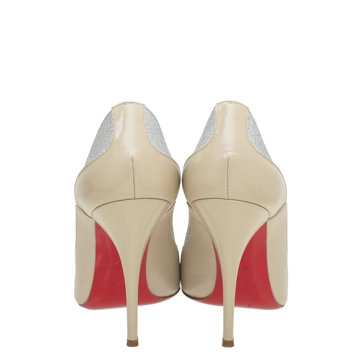 Christian Louboutin Beige Pigalle Glitter 38-Christian Louboutin-THE CLOSET