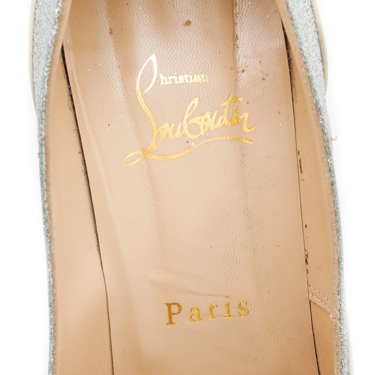 Christian Louboutin Beige Pigalle Glitter 38-Christian Louboutin-THE CLOSET