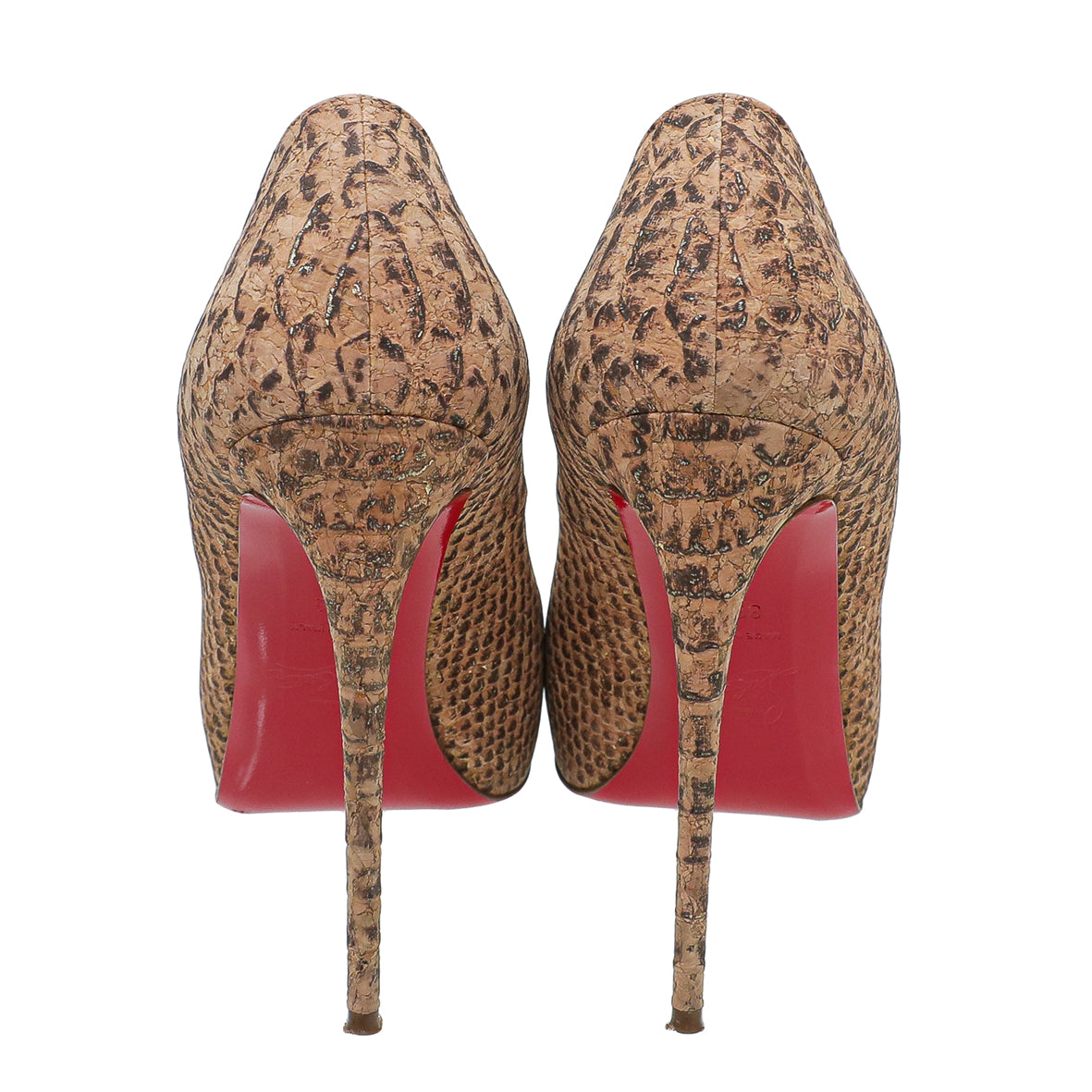 Christian Louboutin Natural Python Embossed Cork Very Prive Pumps 38-Christian Louboutin-THE CLOSET