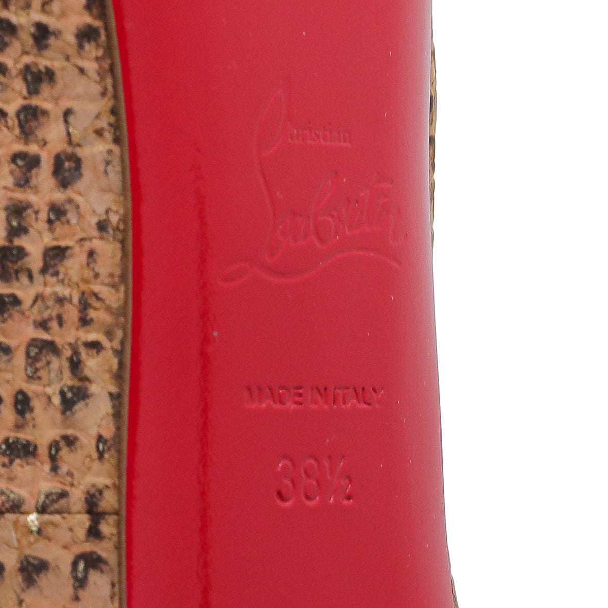 Christian Louboutin Natural Python Embossed Cork Very Prive Pumps 38-Christian Louboutin-THE CLOSET