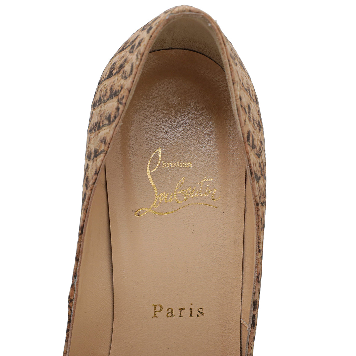 Christian Louboutin Natural Python Embossed Cork Very Prive Pumps 38-Christian Louboutin-THE CLOSET