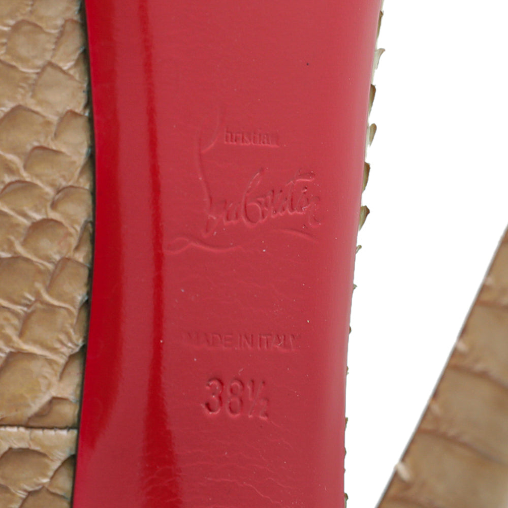 Christian Louboutin Beige Python New Very Prive Peep Toe Pumps 38.5-Christian Louboutin-THE CLOSET