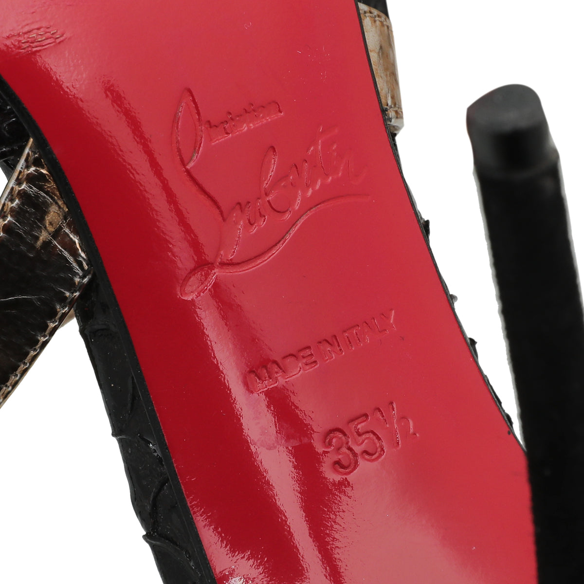 Christian Louboutin Black Python & Suede Maltaise Pumps 35.5-Christian Louboutin-THE CLOSET