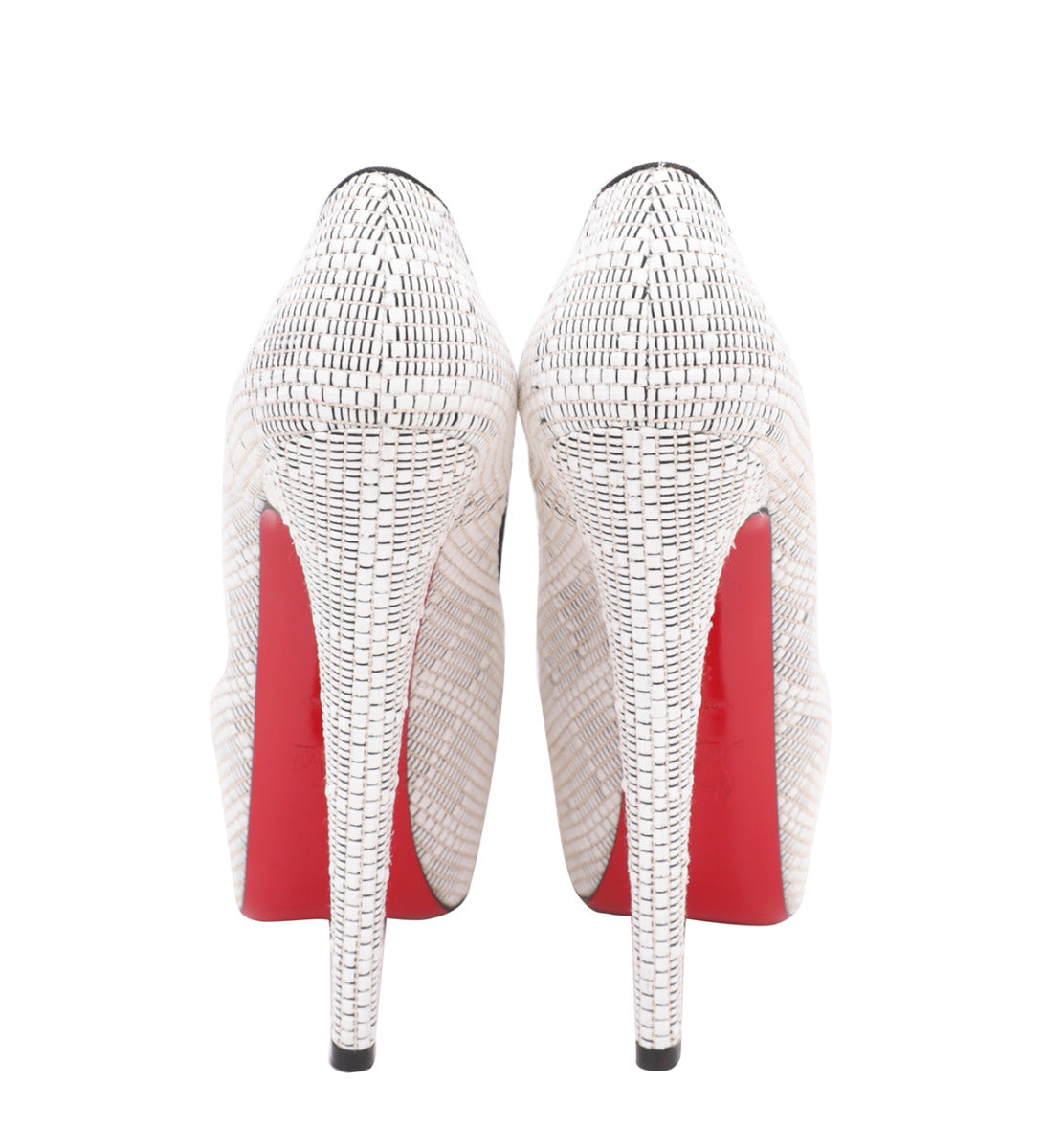 Christian Louboutin Bicolor Raffia Daffodile Platform Pumps 37.5-Christian Louboutin-THE CLOSET