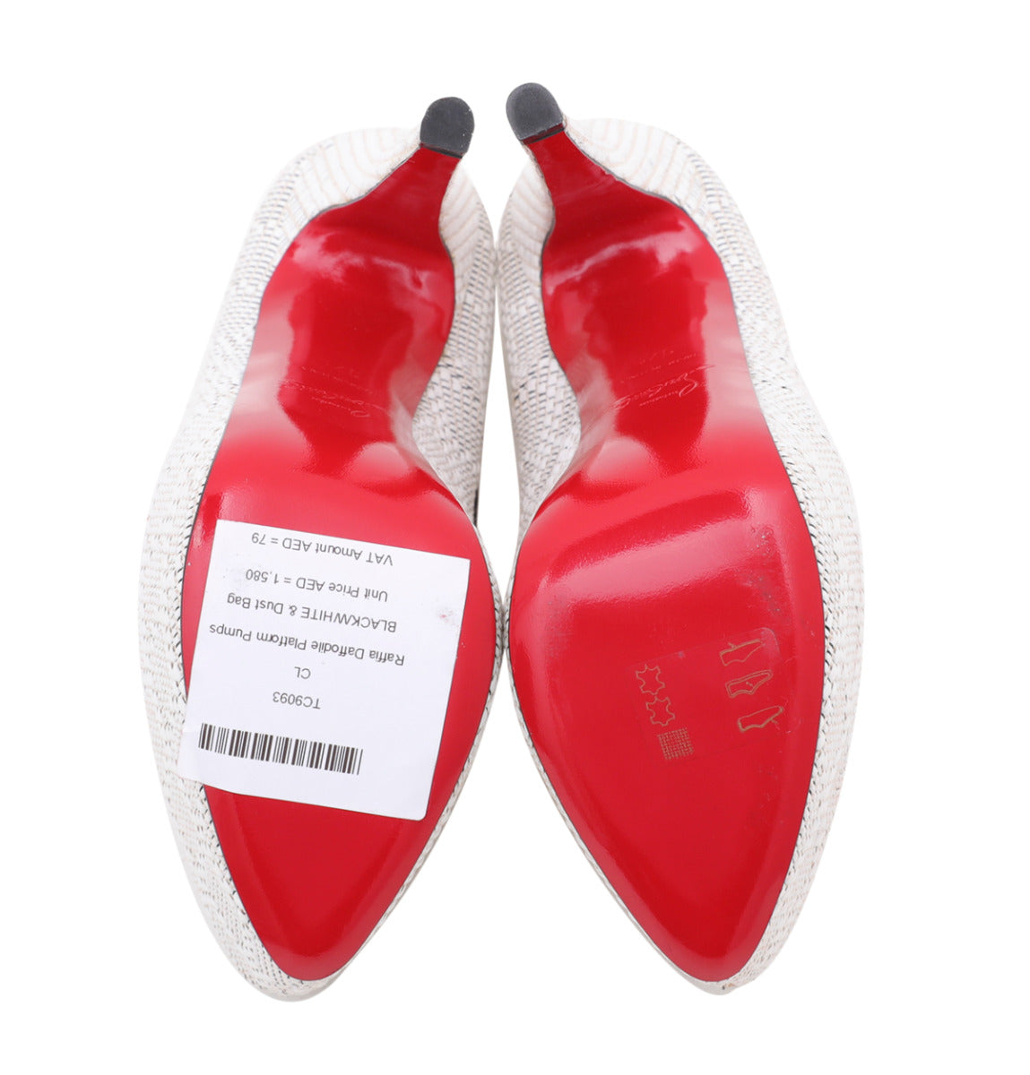 Christian Louboutin Bicolor Raffia Daffodile Platform Pumps 37.5-Christian Louboutin-THE CLOSET