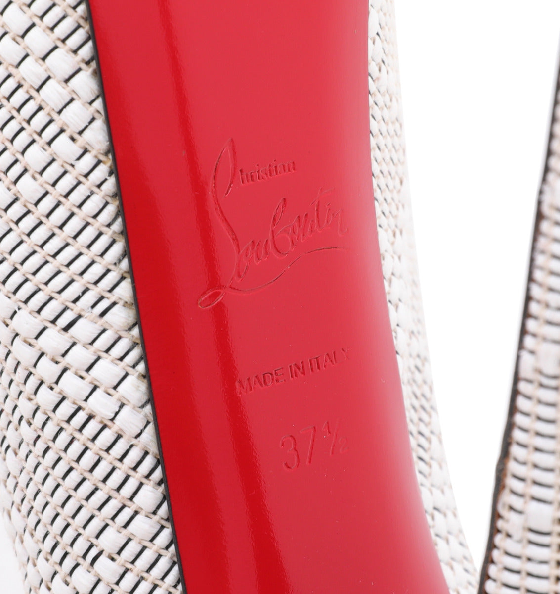 Christian Louboutin Bicolor Raffia Daffodile Platform Pumps 37.5-Christian Louboutin-THE CLOSET