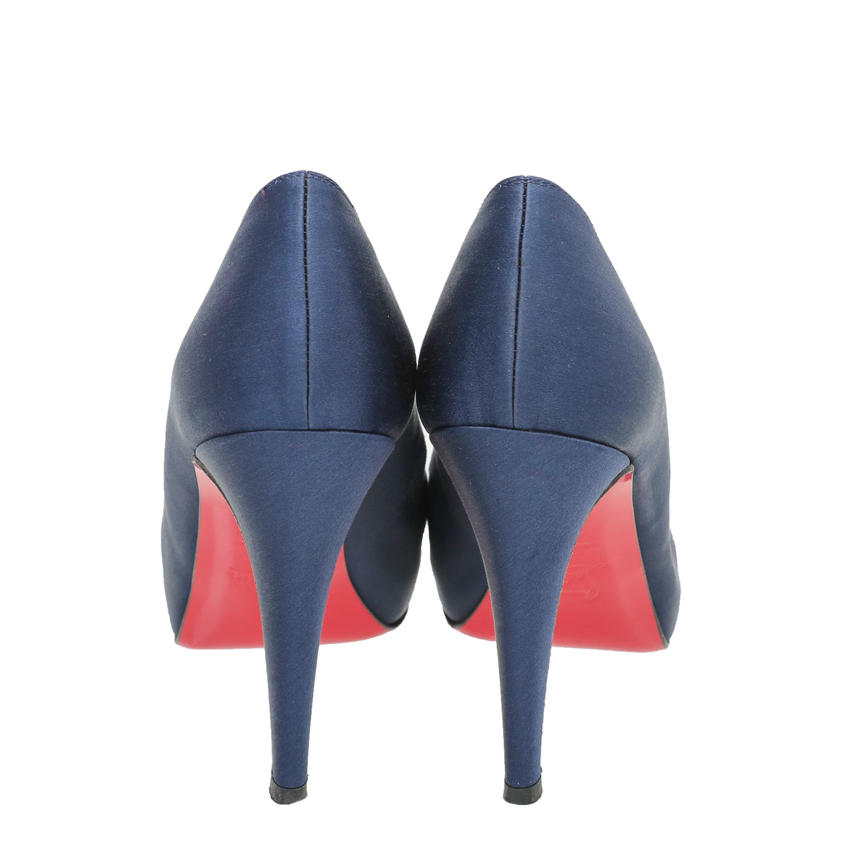 Christian Louboutin Navy Blue Satin Shelley Pump 38-Christian Louboutin-THE CLOSET