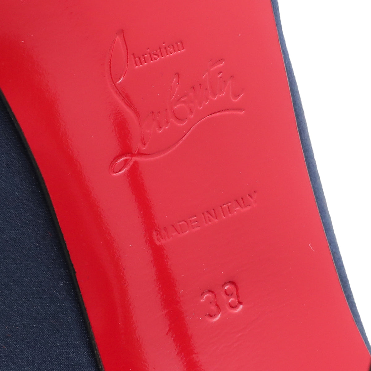 Christian Louboutin Navy Blue Satin Shelley Pump 38-Christian Louboutin-THE CLOSET