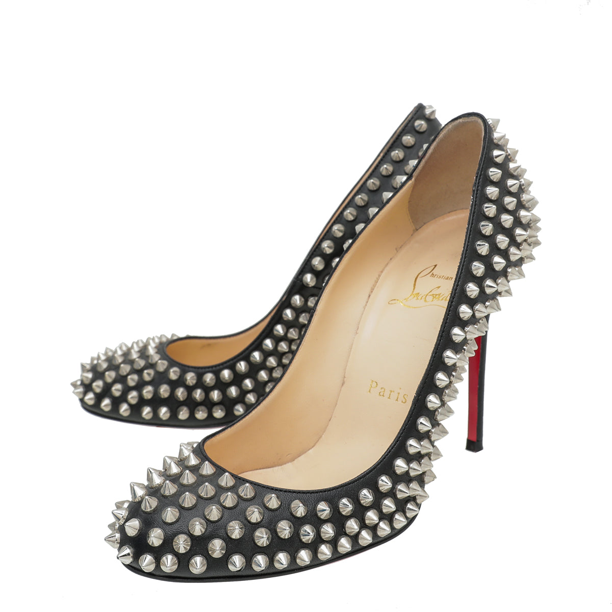 Christian Louboutin Black Spike 100 Pumps 36.5-Christian Louboutin-THE CLOSET