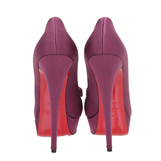 Christian Louboutin Violet Satin Madame Butterfly 150 Pumps 40.5