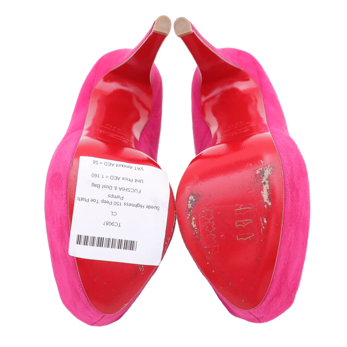 Christian Louboutin Fuchsia Suede Highness 150 Peep Toe Platform Pumps 37.5-Christian Louboutin-THE CLOSET