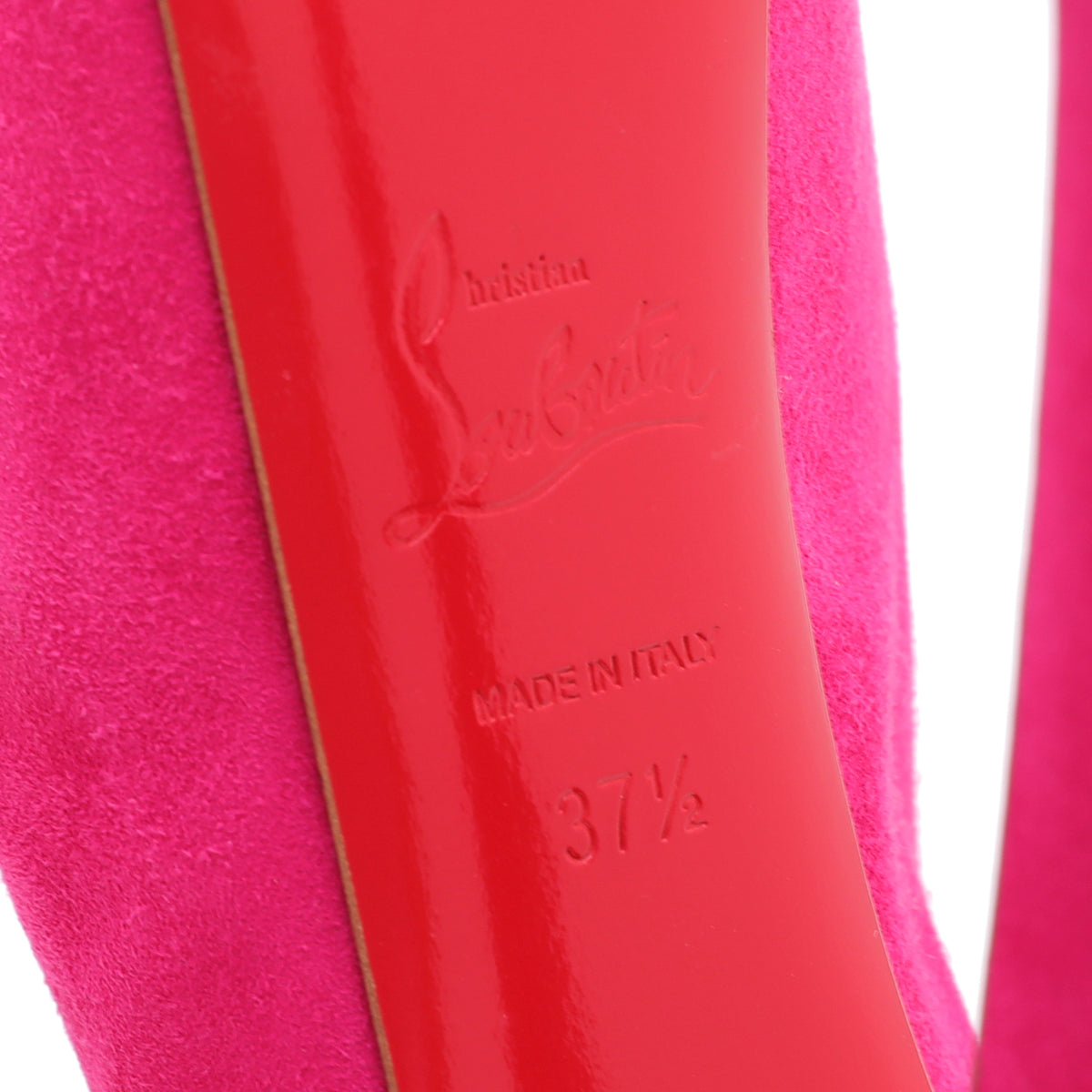 Christian Louboutin Fuchsia Suede Highness 150 Peep Toe Platform Pumps 37.5-Christian Louboutin-THE CLOSET