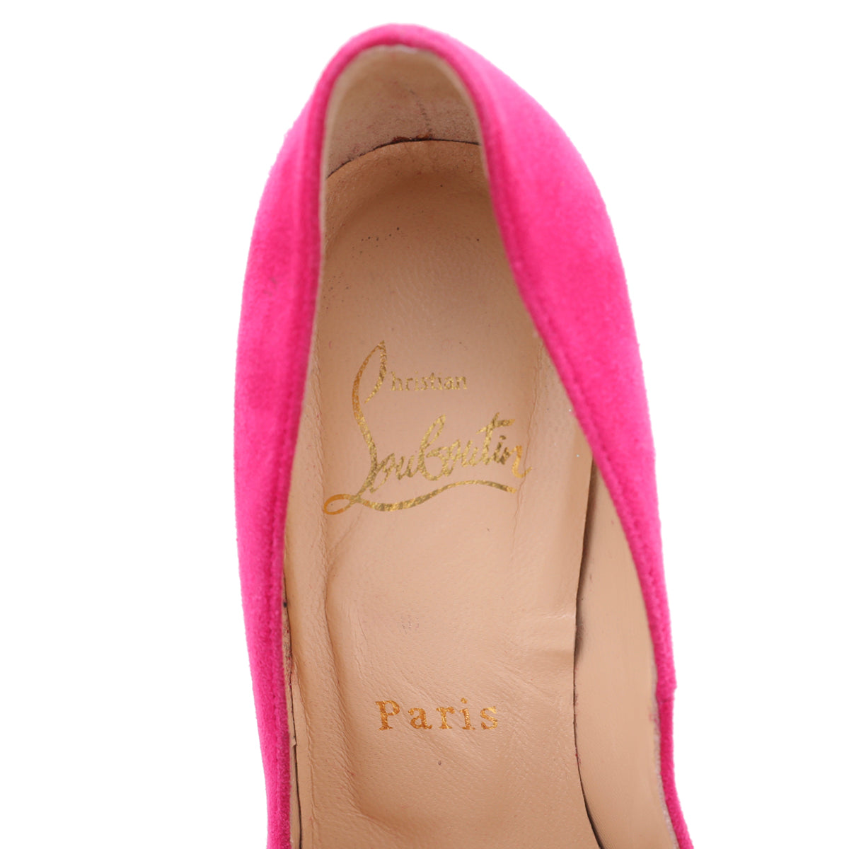 Christian Louboutin Fuchsia Suede Highness 150 Peep Toe Platform Pumps 37.5-Christian Louboutin-THE CLOSET