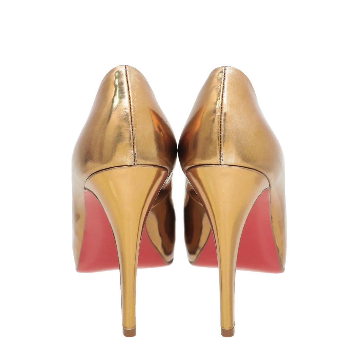 Christian Louboutin Gold Very Prive Crystal 120 Pumps 39.5