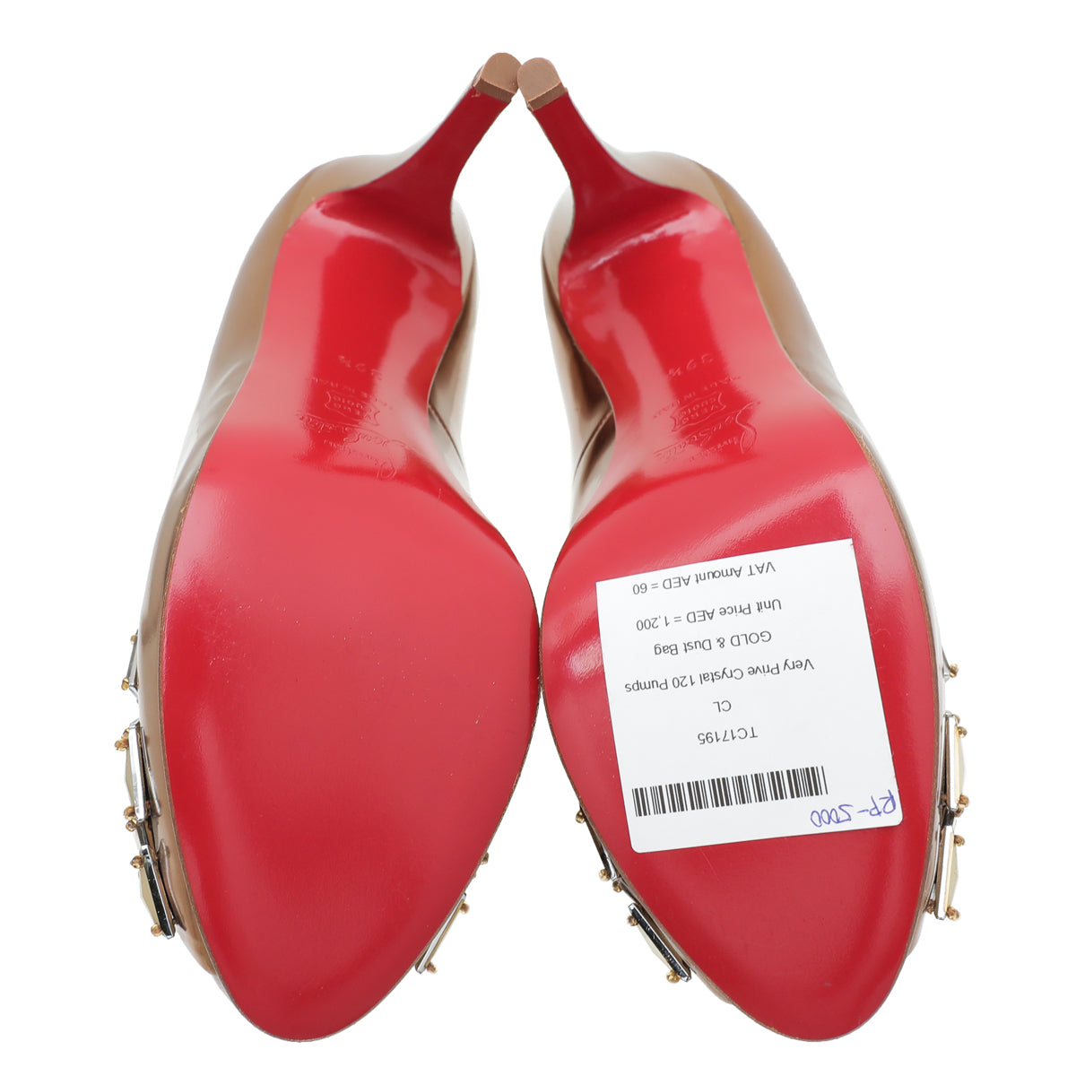 Christian Louboutin Gold Very Prive Crystal 120 Pumps 39.5-Christian Louboutin-THE CLOSET