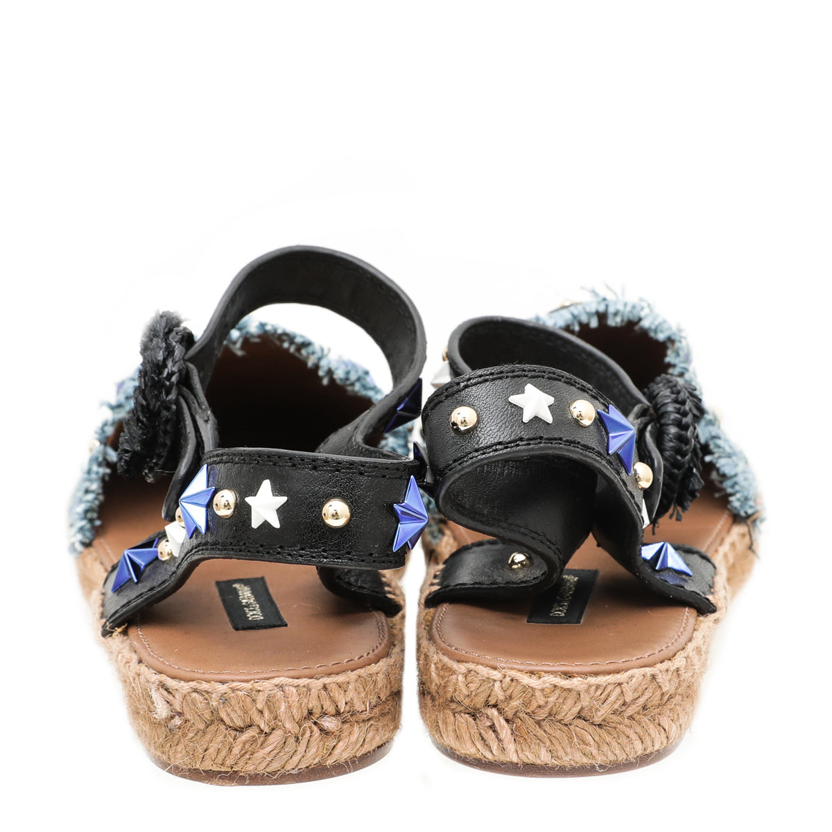Dolce & Gabbana Blue Anchore Stars Raffia Espadrille Sandals 36-Dolce & Gabbana-THE CLOSET