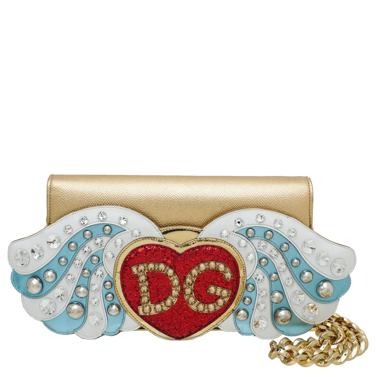 Dolce & Gabbana Metallic Gold Angel Chain Clutch Bag-Christian Dior-THE CLOSET