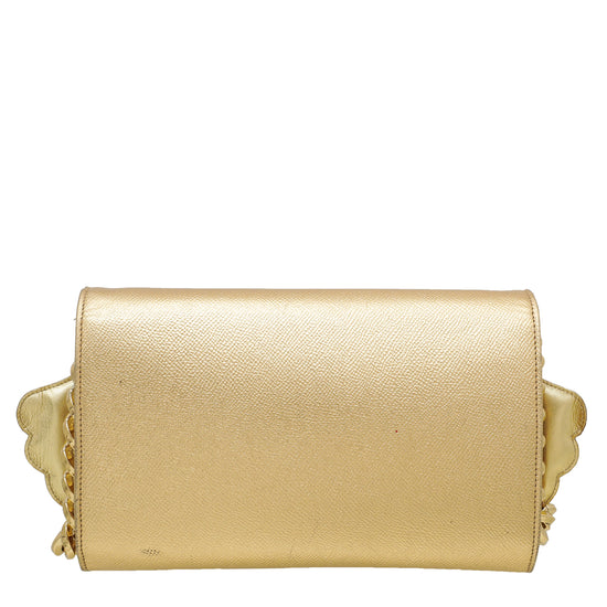 Dolce & Gabbana Metallic Gold Angel Chain Clutch Bag