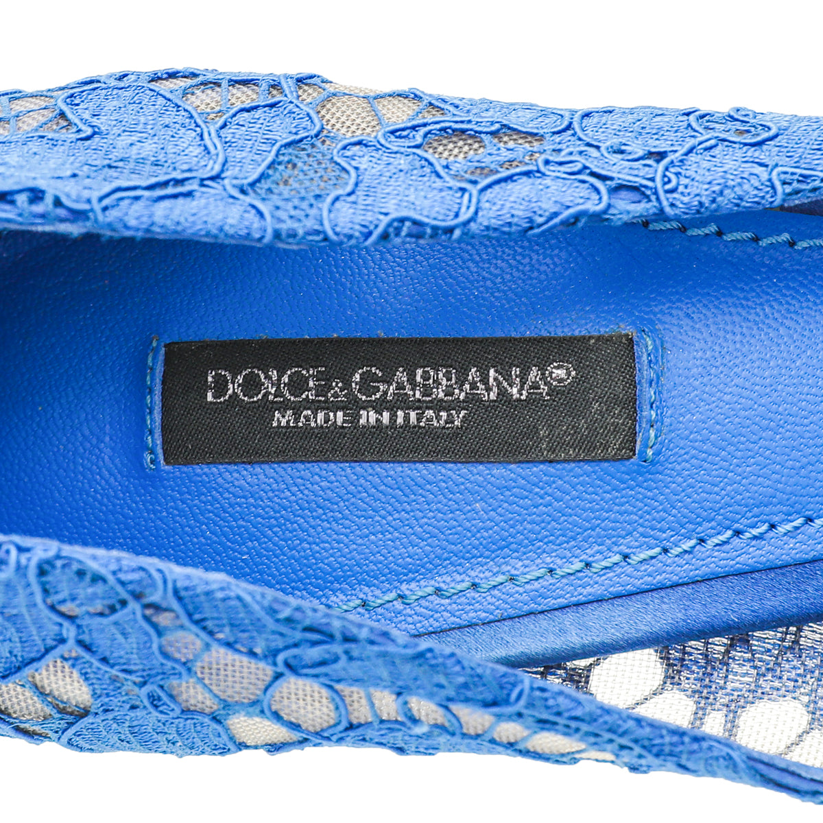 Dolce & Gabbana Blue Bellucci Crystal Lace Pumps 38.5-Dolce & Gabbana-THE CLOSET