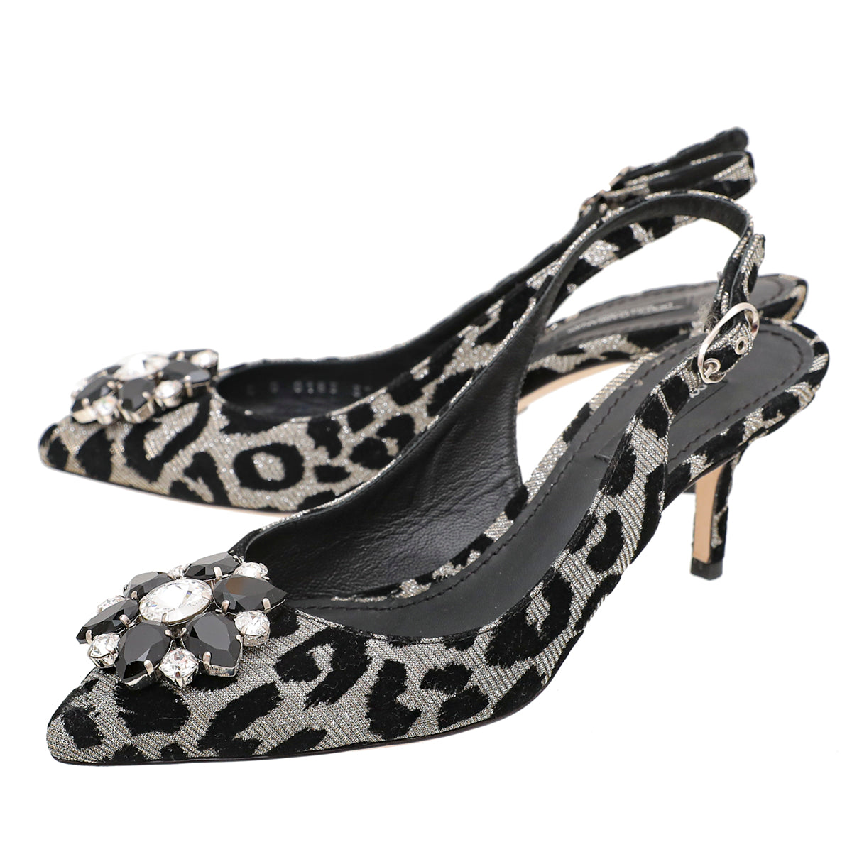 Dolce & Gabbana Bicolor Glitter Bellucci Crystal Slingback 37-Christian Dior-THE CLOSET