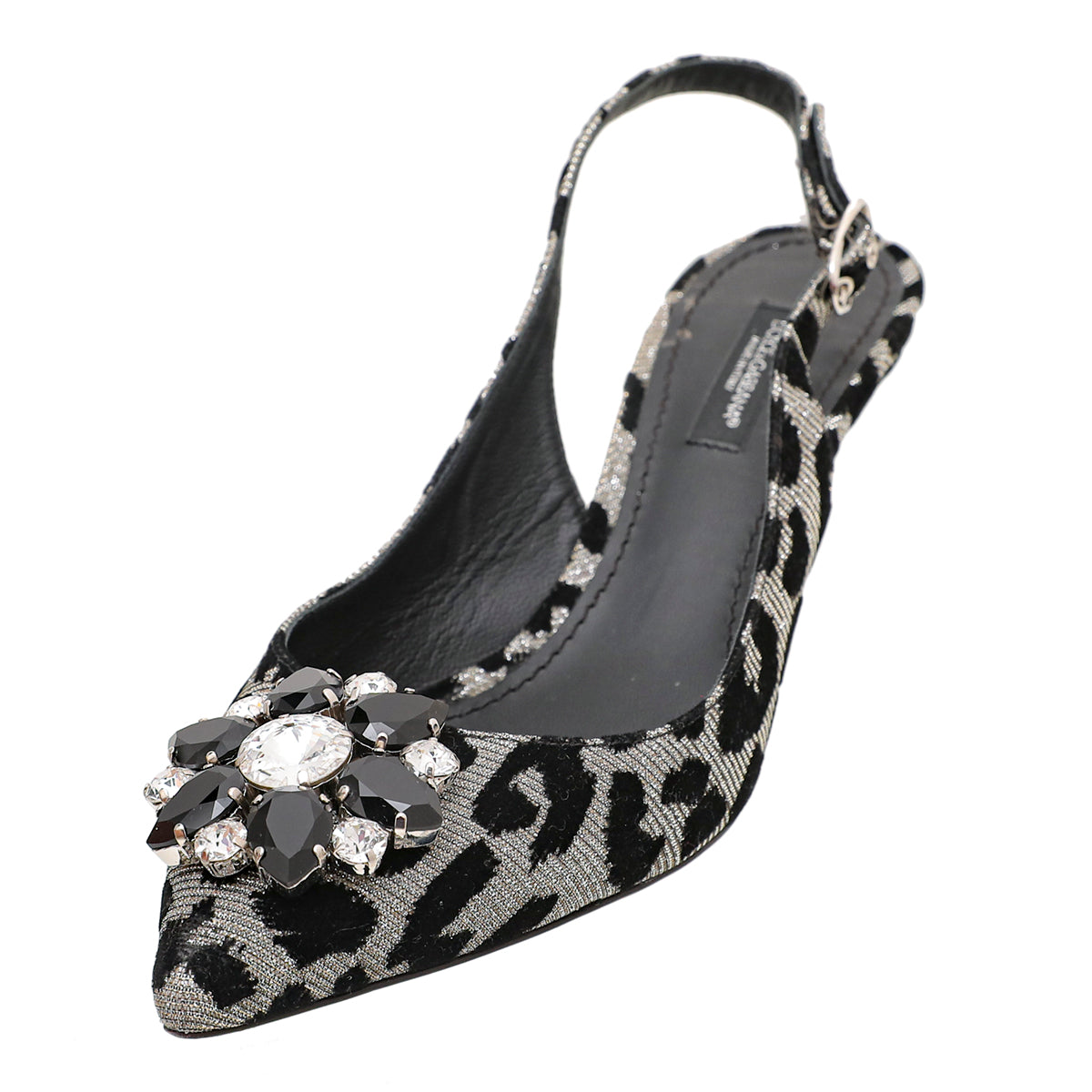 Dolce & Gabbana Bicolor Glitter Bellucci Crystal Slingback 37-Christian Dior-THE CLOSET