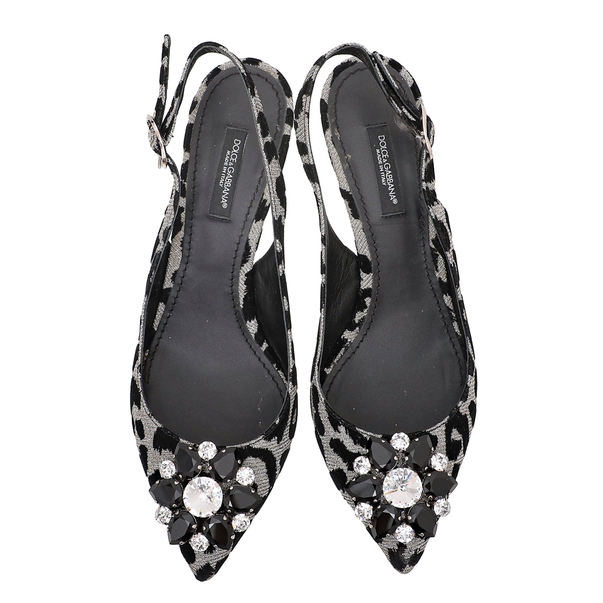 Dolce & Gabbana Bicolor Glitter Bellucci Crystal Slingback 37-Christian Dior-THE CLOSET