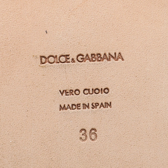 Dolce & Gabbana Bicolor Pineapple Kiwi Patch Ankle Strap 36