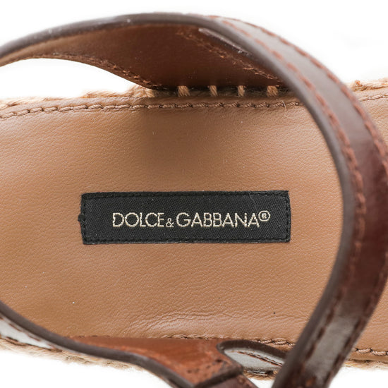 Dolce & Gabbana Bicolor Pineapple Kiwi Patch Ankle Strap 36