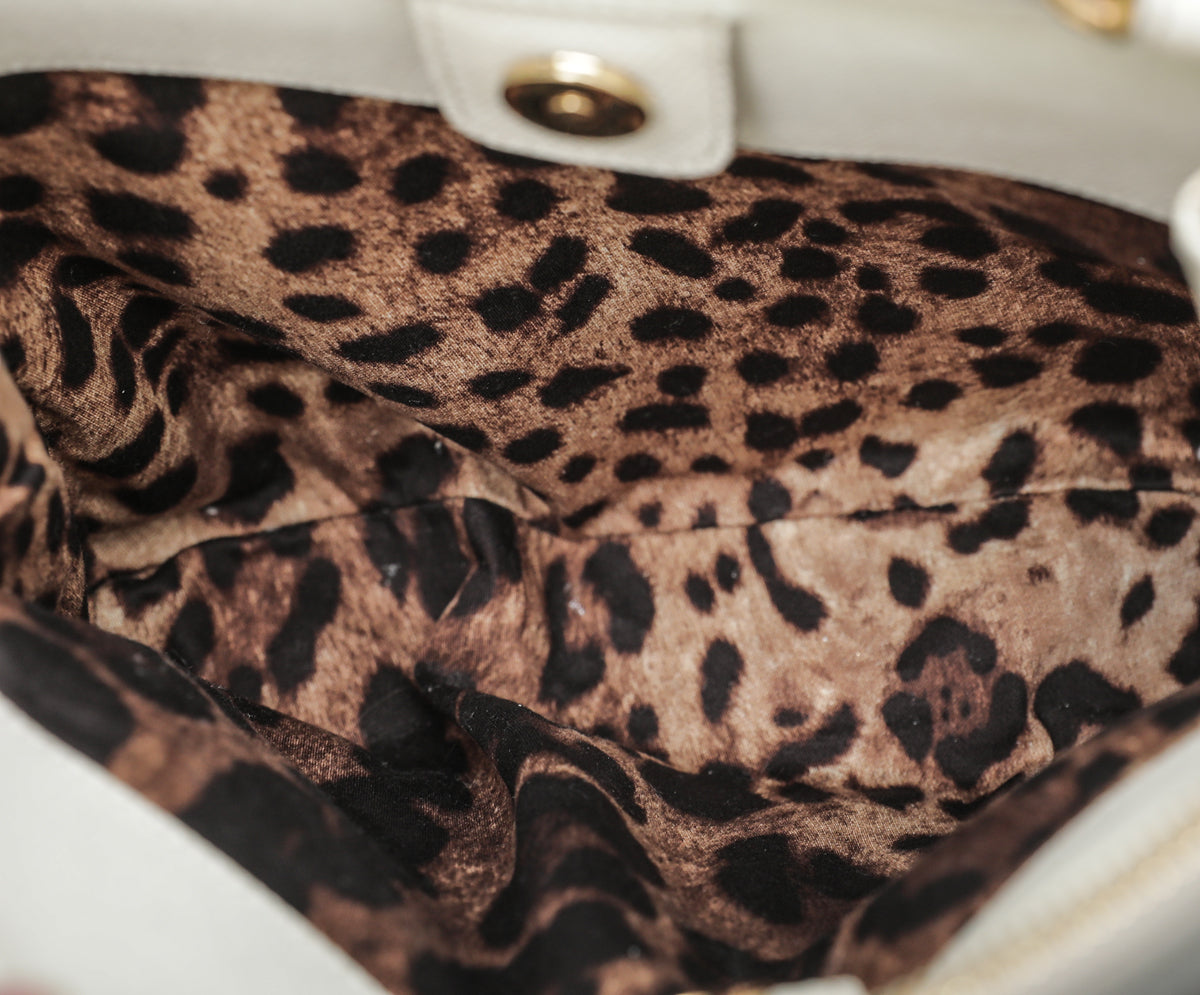 Dolce & Gabbana White Dauphine Miss Sicily Double Zip Bag-Dolce & Gabbana-THE CLOSET