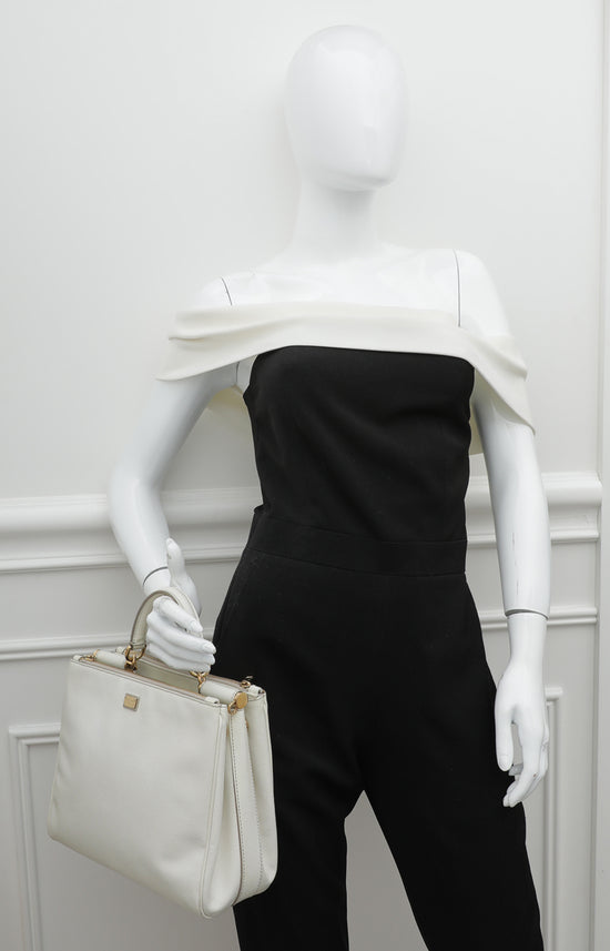 Dolce & Gabbana White Dauphine Miss Sicily Double Zip Bag