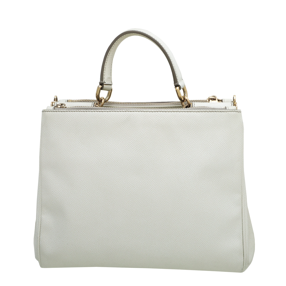Dolce & Gabbana White Dauphine Miss Sicily Double Zip Bag-Dolce & Gabbana-THE CLOSET