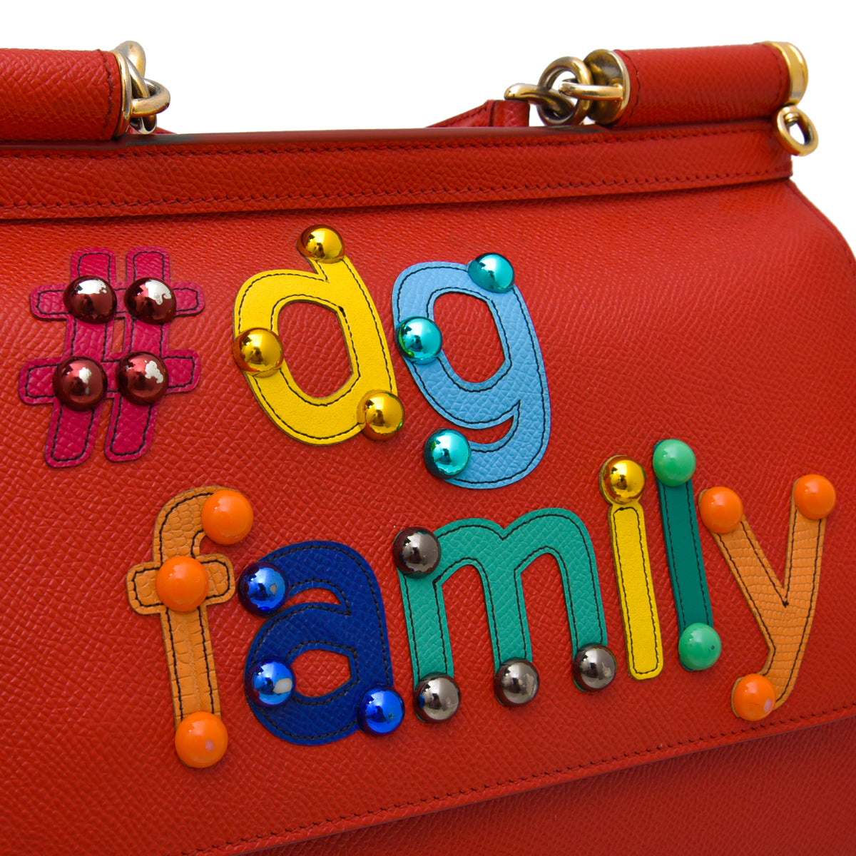 Dolce & Gabbana Red #DG Family Sicily Medium Bag-Dolce & Gabbana-THE CLOSET