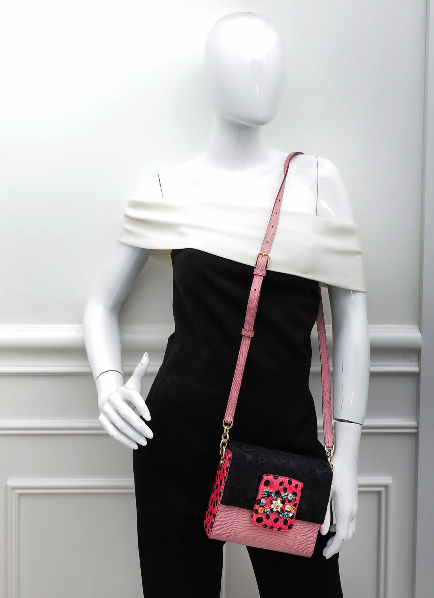 Dolce & Gabbana Bicolor DG Millennials Fabric Dot Crossbody Bag