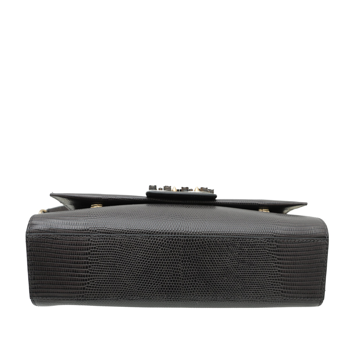 Dolce & Gabbana Dark Grey DG Millennials Iguana Print Chain Bag-Dolce & Gabbana-THE CLOSET