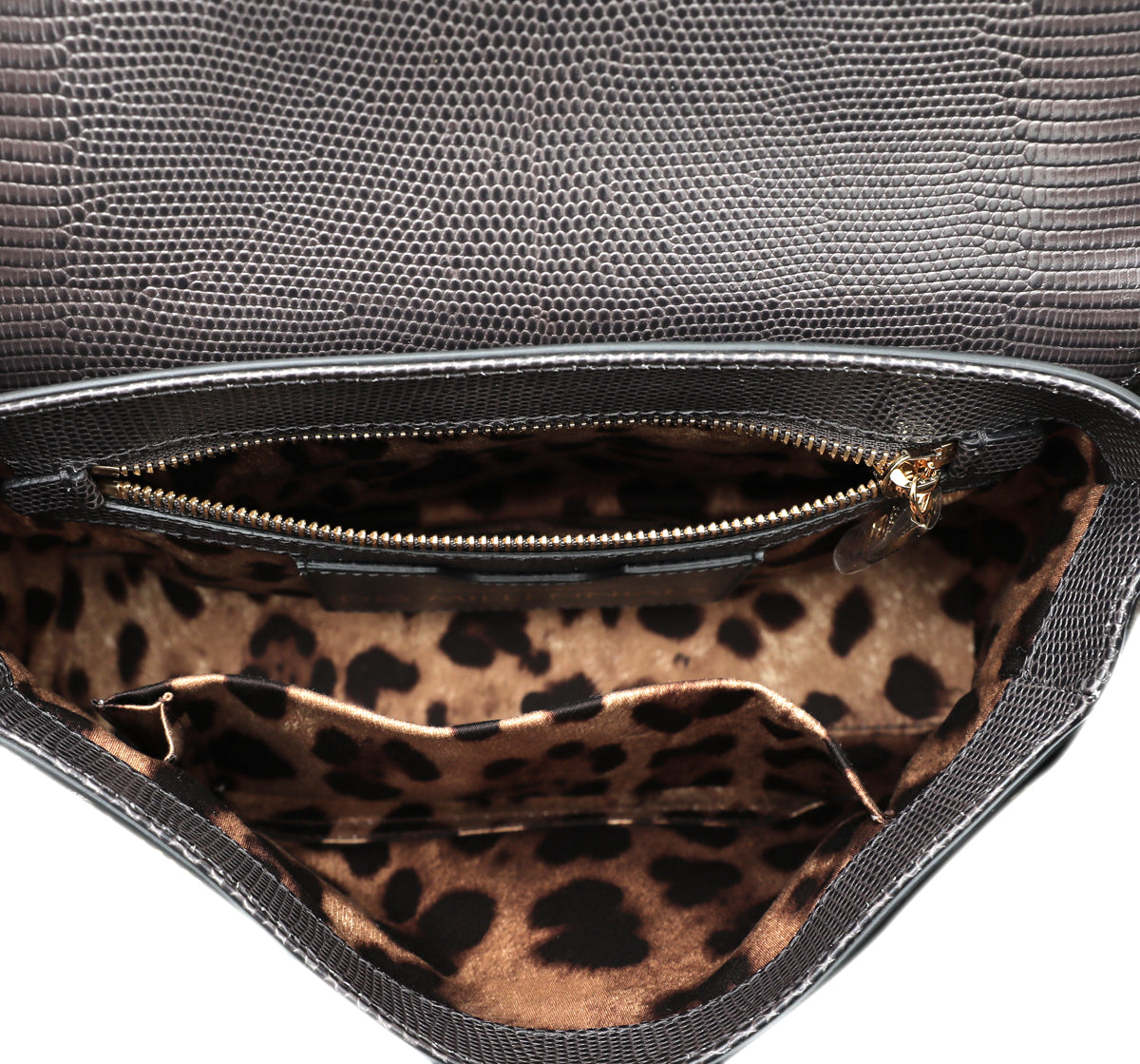 Dolce & Gabbana Dark Grey DG Millennials Iguana Print Chain Bag-Dolce & Gabbana-THE CLOSET