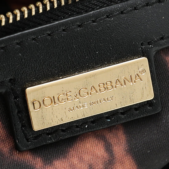 Dolce & Gabbana Black Multicolor Floral Cross Stitch Miss Escape Tote Bag