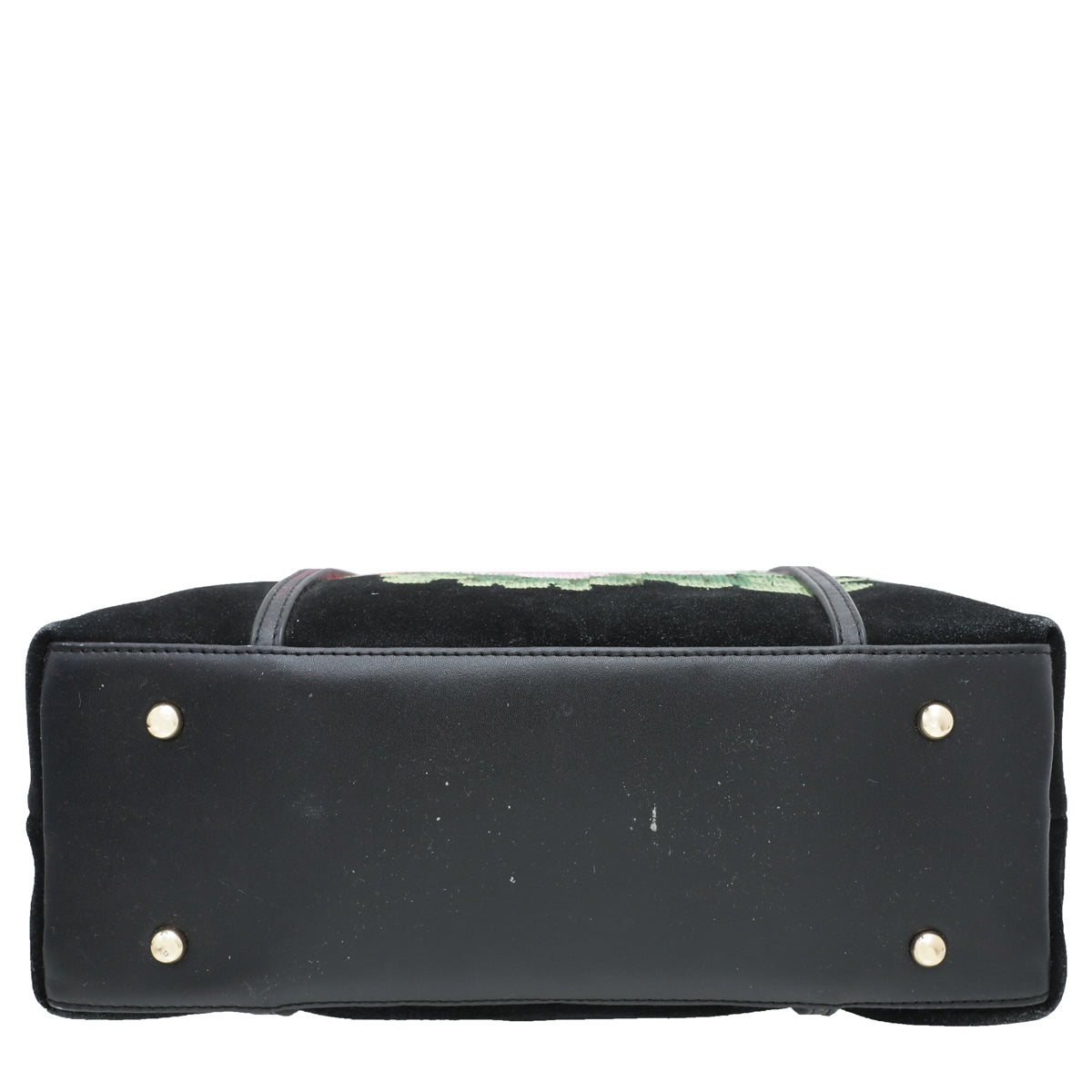 Dolce & Gabbana Black Multicolor Floral Cross Stitch Miss Escape Tote Bag-Dolce & Gabbana-THE CLOSET