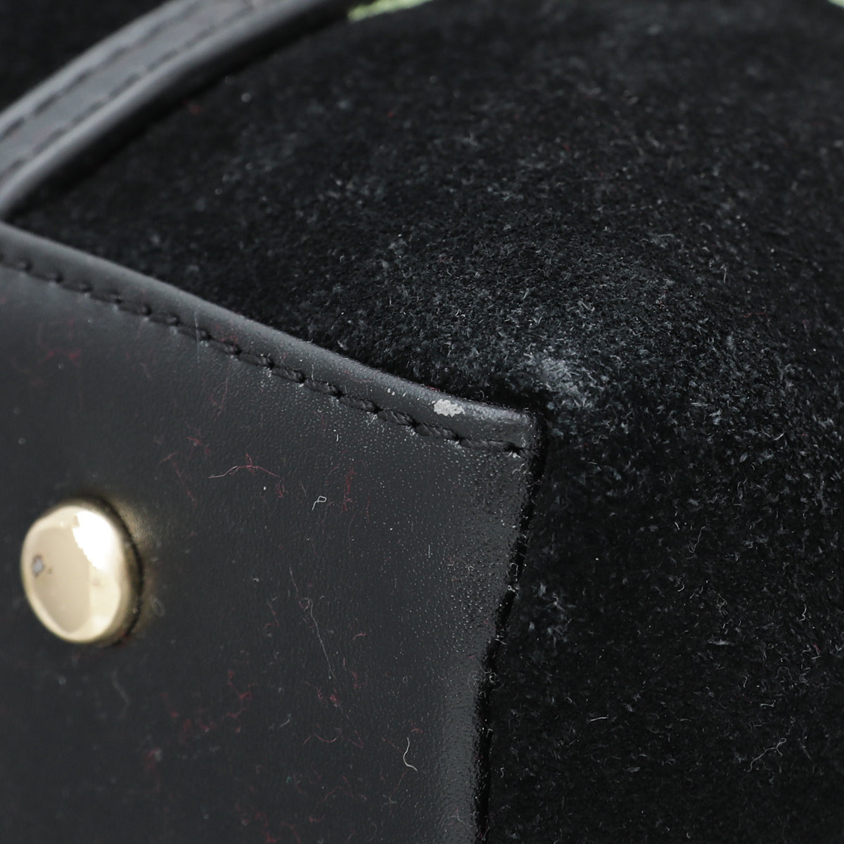 Dolce & Gabbana Black Multicolor Floral Cross Stitch Miss Escape Tote Bag-Dolce & Gabbana-THE CLOSET